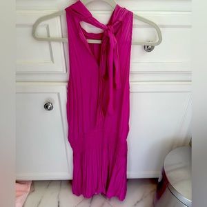 PINK PARTY DRESS. HALTER TOP.